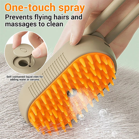 Cat Steam Brush Steamy Dog Brush 3 In 1 Electric Spray Cat Hair Brushes