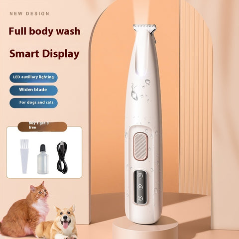 Pets Dog Paw Trimmer With LED Light Fully Waterproof Pet Hair Trimmer With LED Display