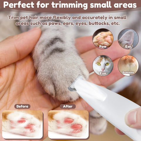 Pets Dog Paw Trimmer With LED Light Fully Waterproof Pet Hair Trimmer With LED Display