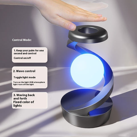 Rotating Moon Desk Lamp With Phone Wireless Charging Sensor Control Table Lamps